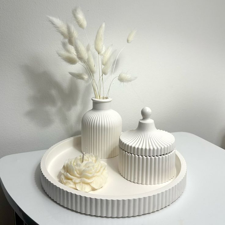 White Ceramic Decor Set