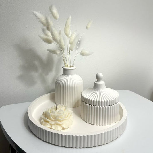White Ceramic Decor Set